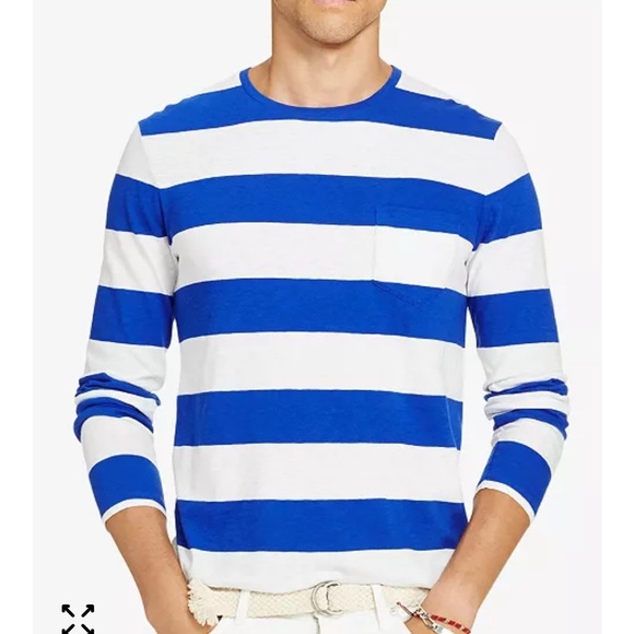 Polo Ralph Lauren long sleeve striped tshirt men’s sz M L - Picture 2 of 6
